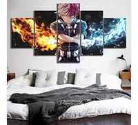 Myrdsio Impressions Sur Toile 5 Panneaux Muraux Personnage D'Anime De Dessin Animé Tableau Decoration Murale 150×80Cm,Tendu Sur Chassis Encadrée,Moderne Toile Salon Tableaux Murale Decoration