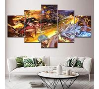 Myrdsio Impressions Sur Toile 5 Panneaux Muraux Personnage D'Anime De Dessin Animé Tableau Decoration Murale 150×80Cm,Tendu Sur Chassis Encadrée,Moderne Toile Salon Tableaux Murale Decoration