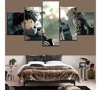 Myrdsio Impressions sur Toile 5 Panneaux Muraux Personnages D'Anime Tableau Decoration Murale 150×80Cm,Tendu sur Chassis Encadrée,Moderne Toile Salon Tableaux Murale Decoration