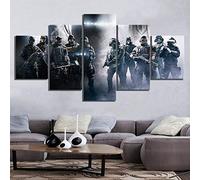 Myrdsio Impressions Sur Toile 5 Panneaux Muraux Soldats De Rainbow Six Siege Tableau Decoration Murale 150×80Cm,Tendu Sur Chassis Encadrée,Moderne Toile Salon Tableaux Murale Decoration