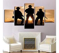 Myrdsio Impressions Sur Toile 5 Panneaux Muraux Soldiers Modular Pictures Tableau Decoration Murale Tendu Sur Chassis Encadrée,Toile Salon Tableaux Murale Decoration