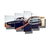Myrdsio Peinture Murale d'art l'image 5 Pièces Impression sur Toile Intissée Film Fast Furious Sports Car Racing Moderne Salon Appartement Domicile Décoration Modulaire Poster Mural Encadré