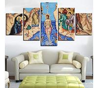 Myrdsio Peinture Murale D'Art L'Image 5 Pièces Impression Sur Toile Intissée God And Christs Posters Old Age Pictures Moderne Salon Appartement Domicile Décoration Modulaire Poster Mural Encadré