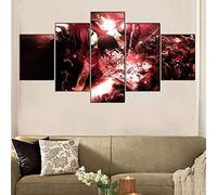 Myrdsio Peinture Murale D'Art L'Image 5 Pièces Impression Sur Toile Intissée Image D'Anime Moderne Salon Appartement Domicile Décoration Modulaire Poster Mural Encadré