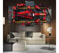 Myrdsio Peinture Murale D'Art L'Image 5 Pièces Impression Sur Toile Intissée Impression F1 Ferr Charles Leclerc Moderne Salon Appartement Domicile Décoration Modulaire Poster Mural Encadré