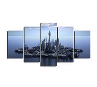 Myrdsio Peinture Murale D'Art L'Image 5 Pièces Impression Sur Toile Intissée Tableau Stargate Atlantis Moderne Salon Appartement Domicile Décoration Modulaire Poster Mural Encadré