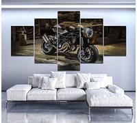 Myrdsio Tableau Decoration Murale 5 Parties Tableau Imprimé Sur Toile Intissee Moto Image Imprimée Xxl Motif Moderne Dcoration 150×80Cm Avec Cadre