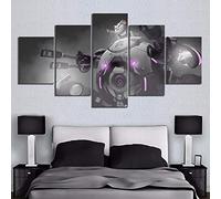 Myrdsio Tableau Decoration Murale 5 Parties Tableau Imprimé sur Toile Intissee Overwatch Video Games Image Imprimée XXL Motif Moderne Dcoration 150×80Cm avec Cadre