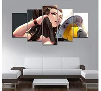 Myrdsio Tableau Decoration Murale 5 Parties Tableau Imprimé Sur Toile Intissee Peinture De Jeu Image Imprimée Xxl Motif Moderne Dcoration 150×80Cm Avec Cadre