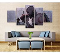 Myrdsio Tableau Decoration Murale 5 Parties Tableau Imprimé Sur Toile Intissee Personnages De Jeux Vidéo Image Imprimée Xxl Motif Moderne Dcoration 150×80Cm Avec Cadre