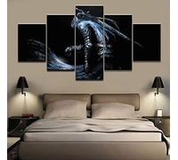 Myrdsio Tableau Decoration Murale 5 Parties Tableau Imprimé Sur Toile Intissee Personnages De Jeux Vidéo Image Imprimée Xxl Motif Moderne Dcoration 150×80Cm Avec Cadre