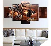 Myrdsio Tableau Decoration Murale 5 Parties Tableau Imprimé Sur Toile Intissee Personnages De Jeux Vidéo Image Imprimée Xxl Motif Moderne Dcoration 150×80Cm Avec Cadre