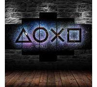 Myrdsio Tableau Decoration Murale 5 Parties Tableau Imprimé sur Toile Intissee PlayStation Console Gaming Arena Image Imprimée XXL Motif Moderne Dcoration 150×80Cm avec Cadre