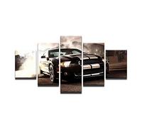 Myrdsio Tableau Decoration Murale 5 Parties Tableau Imprimé Sur Toile Intissee Voiture Shelby Mustang Image Imprimée Xxl Motif Moderne Dcoration 150×80Cm Avec Cadre