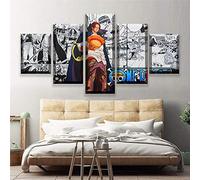 Myrdsio XXL Tableau Multi Panneau 5 Parties Decoration Murale Anime One Piece Imprimé sur Toile 5 Pièces HD Peinture Affiche Mur Art Moderne Motif Peinture Cadre