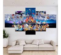 Myrdsio Xxl Tableau Multi Panneau 5 Parties Decoration Murale Château Animé Imprimé Sur Toile 5 Pièces Hd Peinture Affiche Mur Art Moderne Motif Peinture Cadre
