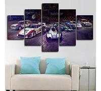 Myrdsio XXL Tableau Multi Panneau 5 Parties Decoration Murale Martini Racing Imprimé sur Toile 5 Pièces HD Peinture Affiche Mur Art Moderne Motif Peinture Cadre