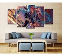 Myrdsio Xxl Tableau Multi Panneau 5 Parties Decoration Murale Personnage De Dessin Animé Animé Imprimé Sur Toile 5 Pièces Hd Peinture Affiche Mur Art Moderne Motif Peinture Cadre