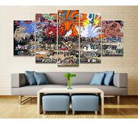 Myrdsio Xxl Tableau Multi Panneau 5 Parties Decoration Murale Personnage De Dessin Animé Animé Imprimé Sur Toile 5 Pièces Hd Peinture Affiche Mur Art Moderne Motif Peinture Cadre