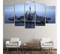 Myrdsio XXL Tableau Multi Panneau 5 Parties Decoration Murale Tableau Stargate Atlantis Imprimé sur Toile 5 Pièces HD Peinture Affiche Mur Art Moderne Motif Peinture Cadre