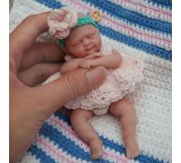 MYREBABY Mini poupée Reborn Ellie de 11,4 cm en silicone réaliste pour soulager le stress pour enfants, TDAH, autisme, personnes âgées, mères en deuil