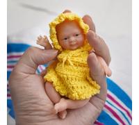MYREBABY Mini poupées Reborn en silicone pour bébé fille Clara, 11,4 cm, mini poupées réalistes pour nouveau-né en silicone pour soulager le stress