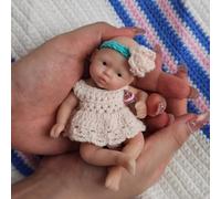 MYREBABY Poupée Reborn en silicone de 11,4 cm, corps complet en silicone, yeux de nouveau-né micro-réalistes, ouvert, mignon, fille, look authentique