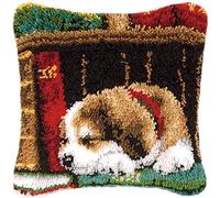 Myriad Choices DIY Latch Hook Kits 3D Broderie stéréo Taie d'oreiller Point de Croix Housse de Coussin de canapé pour Enfants et Adultes ， Image Animale (BZ-269)