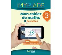 Myriade Maths 3e 2022 Mon cahier de maths en vidéos - Marc Boullis - Bordas - broché - Scolaire / Universitaire