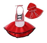 MYRISAM Bébé Filles Princesse Costume de Petit Chaperon Rouge avec Cape Conte de Fée Robe de Carnaval Déguisements Cartoon Cosplay Halloween Noël Robe de Soirée Cérémonie Anniversaire 18-24 Mois