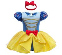 MYRISAM Costume de Carnaval pour Filles de Bébé Blanche-Neige Sirène Belle Sofia Anniversaire de Princesse Tutu Robe Romper Bodysuit w/Bandeau Tenue de Noël Halloween 9-12 mois