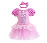 MYRISAM Costume de Carnaval pour Filles de Bébé Blanche-Neige Sirène Belle Sofia Anniversaire de Princesse Tutu Robe Romper Bodysuit w/Bandeau Tenue de Noël Halloween 12-18 mois