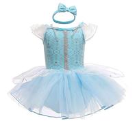 MYRISAM Costume de Carnaval pour Filles de Bébé Blanche-Neige Sirène Belle Sofia Anniversaire de Princesse Tutu Robe Romper Bodysuit w/Bandeau Tenue de Noël Halloween 9-12 mois