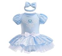 MYRISAM Costume de Carnaval pour Filles de Bébé Cendrillon Anniversaire de Princesse Tutu Robe Romper Bodysuit w/Bandeau Tenue de Noël Halloween 12-18 mois