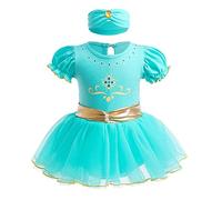 MYRISAM Costume de Carnaval pour Filles de Bébé Jasmin Anniversaire de Princesse Tutu Robe Romper Bodysuit w/Bandeau Tenue de Noël Halloween 9-12 mois