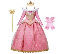 MYRISAM Fille Déguisement d’Aurore La Belle au Bois Dormant Cosplay Costume Princesse Conte de Fée Dégradés Robe Carnaval Halloween Noël Anniversaire Cérémonie Fête avec Accessoires 4-5 Ans