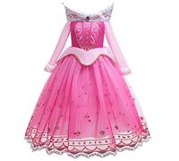 MYRISAM Fille Déguisement d’Aurore La Belle au Bois Dormant Cosplay Costume Princesse Conte de Fée Dégradés Robe Carnaval Halloween Noël Anniversaire Cérémonie Fête 7-8 ans