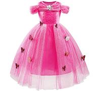 MYRISAM Robe de Cendrillon de Carnaval Papillon Déguisements Filles Princesse Costume de Cinderella Halloween Cosplay Noël Robe de Soirée Cérémonie Anniversaire Photographie Bal 2-3 Ans