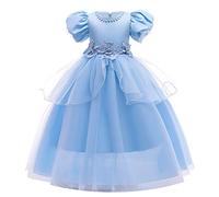 MYRISAM Robe de Cendrillon Papillon Déguisements Filles Princesse Cinderella Costume de Carnaval Halloween Cosplay Noël Robe de Soirée Cérémonie Anniversaire Bal 9-10 Ans
