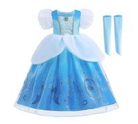 MYRISAM Robe de Cendrillon Papillon Déguisements Filles Princesse Cinderella Costume de Carnaval Halloween Cosplay Noël Robe de Soirée Cérémonie Anniversaire Bal avec Manches Bras 2-3 ans