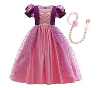 MYRISAM Robe de Sofia de Carnaval Déguisements Filles Princesse Costume de Raiponce avec Tresse de Cheveux Enfants Conte de Fée Halloween Cosplay Noël Robe de Soirée Cérémonie Anniversaire 4-5