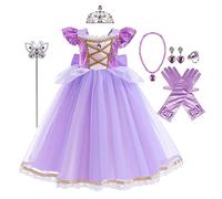 MYRISAM Robe de Sofia de Carnaval Déguisements Filles Princesse Costume de Raiponce Enfants Conte de Fée Halloween Cosplay Noël Robe de Soirée Cérémonie Anniversaire avec Accessoires 6-7 ans