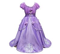 MYRISAM Robe de Sofia de Carnaval Déguisements Filles Princesse Costume de Raiponce Enfants Conte de Fée Halloween Cosplay Noël Robe de Soirée Cérémonie Anniversaire Photographie 8-9 ans