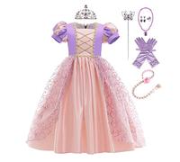 MYRISAM Robe de Sofia de Carnaval Déguisements Filles Princesse Costume de Raiponce Enfants Conte de Fée Halloween Cosplay Noël Robe de Soirée Cérémonie Anniversaire avec Accessoires 4-5 ans