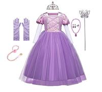 MYRISAM Robe de Sofia de Carnaval Déguisements Filles Princesse Costume de Raiponce Enfants Conte de Fée Halloween Cosplay Noël Robe de Soirée Cérémonie Anniversaire avec Accessoires 3-4 ans