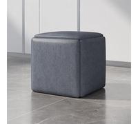 MYRTFK Repose-Pieds gigogne 5 en 1, Chaise Cube multifonctionnelle Tabouret de canapé Tabouret de Pied avec siège rembourréTabouret combiné de Salon à Faible encombrement Rangement(Gray,Large)