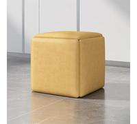 MYRTFK Repose-Pieds gigogne 5 en 1, Chaise Cube multifonctionnelle Tabouret de canapé Tabouret de Pied avec siège rembourréTabouret combiné de Salon à Faible encombrement Rangement(Yellow,Small)