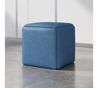 MYRTFK Repose-Pieds gigogne 5 en 1, Chaise Cube multifonctionnelle Tabouret de canapé Tabouret de Pied avec siège rembourréTabouret combiné de Salon à Faible encombrement Rangement(Blue,Large)