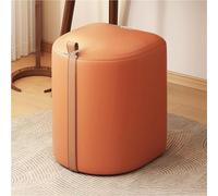 MYRTFK Tabouret Coiffeuse, Repose-Pieds, Tabouret de Maquillage, Chaise de Dressing rembourrée, Chaise de Coiffeuse avec Structure en Bois, Pouf Rond pour Salon, Dressing, entrée(Orange)