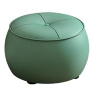 MYRTFK Tabouret Rond, Repose-Pieds rembourré, Pouf avec Patins antidérapants, Ottoman capitonné pour Salon, Chambre, Balcon(Green)